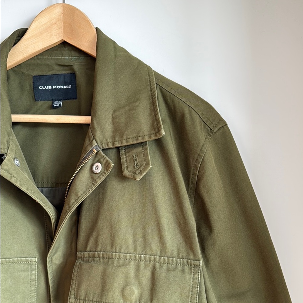 Club Monaco Military Field Jacket in Olive Green - Medium